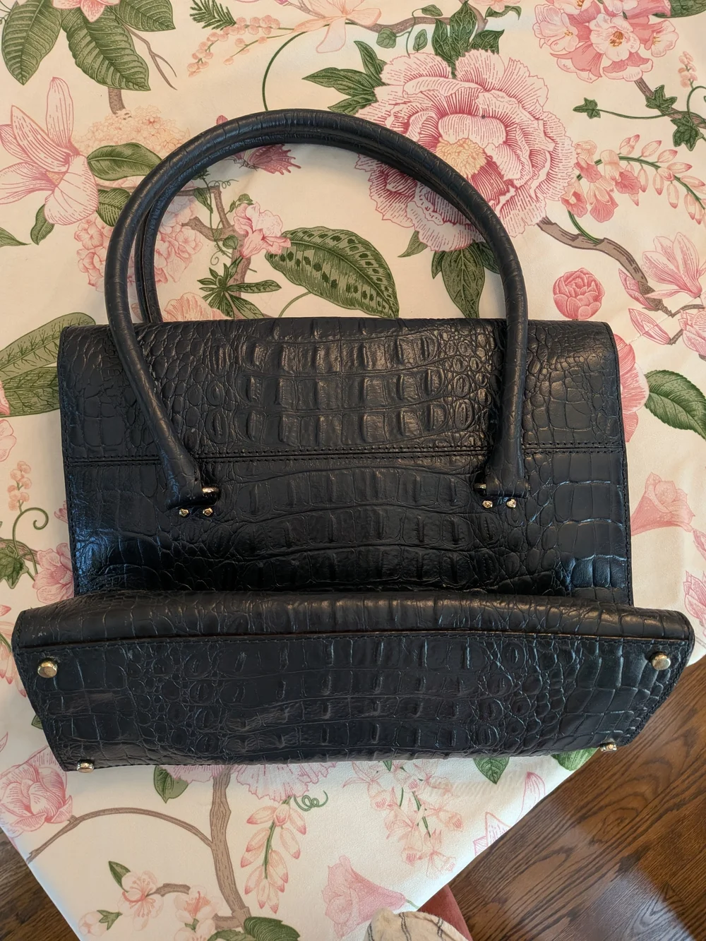 Kate Spade Navy blue crocodile Leather Handbag